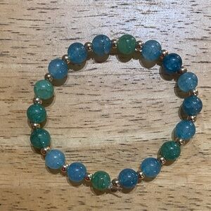 Elegant Green and Blue Beaded Bracelet
